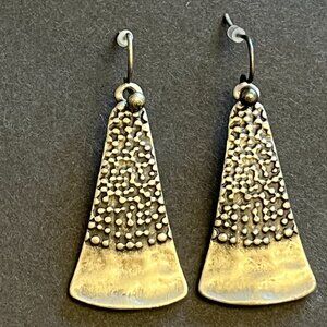 Bohemian Pewter Open Loop Dangle Earrings